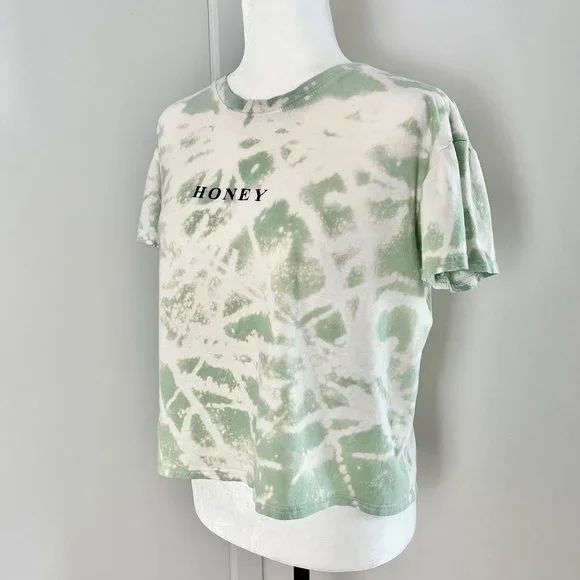 ✨Upcycled | NastyGal | Relaxed Honey Graphic T Shirt | Small Mint Green - Picture 7 of 12